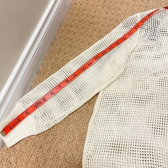 Vintage Sheer Square Crochet Cardigan Ivory – XS - Picture 11 of 11